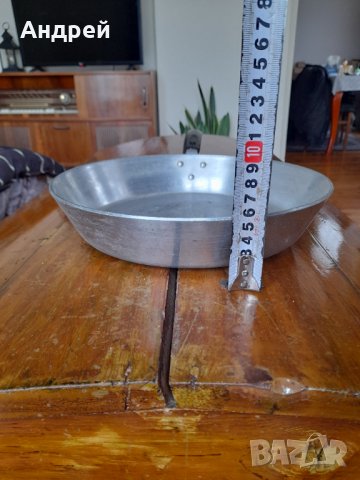 Стар алуминиев тиган #7, снимка 2 - Антикварни и старинни предмети - 38672873