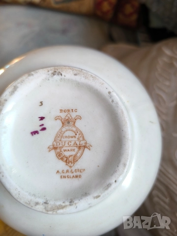 английска старинна ваза арт нуво бранда crown ducal, снимка 4 - Вази - 44572037