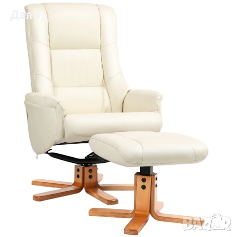 Кожено кресло с табуретка HOMCOM , снимка 8 - Дивани и мека мебел - 53354633