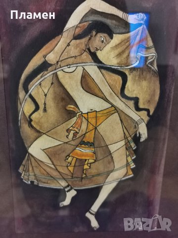 акварел на танцуваща жена, снимка 2 - Картини - 31494390