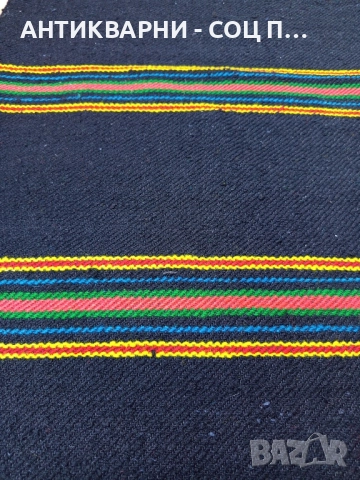 Соц Стара Ръчно Тъкана Двустранна Черга Пътика 250см./75см. , снимка 5 - Антикварни и старинни предмети - 51738440