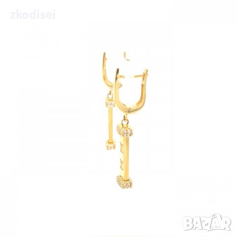 Златни обеци 4,88гр. височина:4,0см. 14кр. проба:585 модел:316-3, снимка 2 - Обеци - 37088575