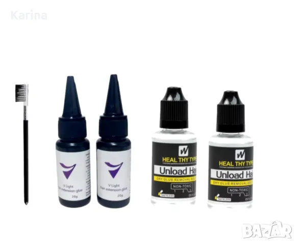 Оригинални лепила за удължаване на коса V-Light за използване с Иновативна система за удължаване