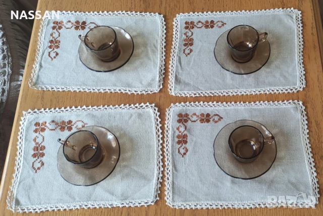 Ръчно бродирани карета с копринени конци върху панама, снимка 4 - Други - 49453905