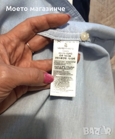 Риза GAP Kids, светлосиня, размер 145–152 см (12–13 г.), снимка 4 - Детски ризи - 52151865