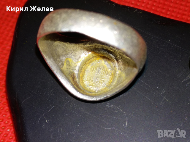 СТАРИНЕН ЦАРСКИ СРЕБЪРЕН ПРЪСТЕН от СРЕБЪРНА МОНЕТА 50 СТОТИНКИ 1883 СРЕБРО 835 РЪЧНА РАБОТА 43754, снимка 3 - Антикварни и старинни предмети - 44614120