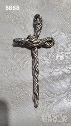 Сребърен кръст 925 ръчна изработка , снимка 2 - Колиета, медальони, синджири - 44329759
