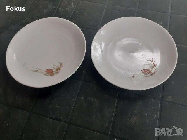Български детски порцелан - лот от две чинии, снимка 3 - Антикварни и старинни предмети - 53279643
