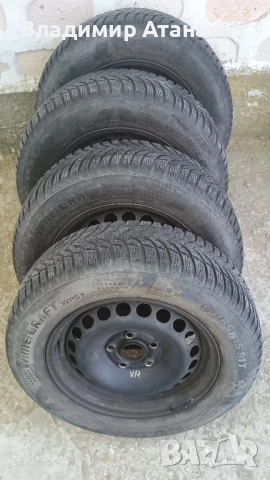 Зимни гуми с железни джанти 5х112 195/65/15, снимка 5 - Гуми и джанти - 52033114
