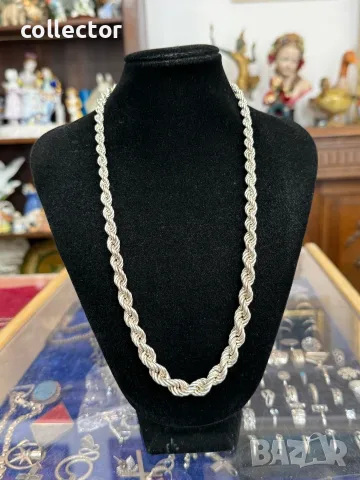 Сребърен ланец / синджир с плетка "корабно въже" №8308