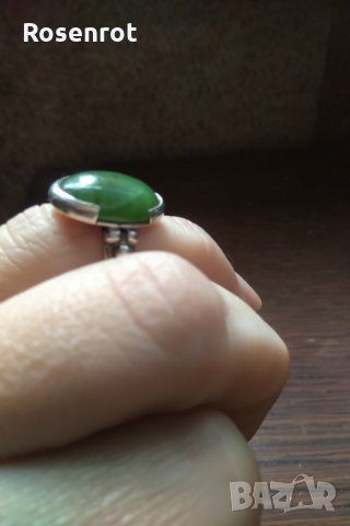 Авторски сребърен пръстен с натурален апатит  , снимка 8 - Пръстени - 30544070