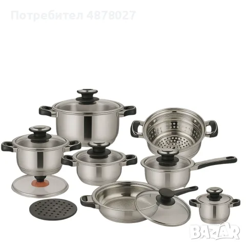 Комплект съдове за готвене Tissolli 16 Pc Princess, снимка 2 - Съдове за готвене - 55709838
