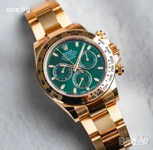 Rolex Daytona 18k Gold Green , снимка 3 - Луксозни - 55959044