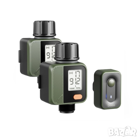 Diivoo 2бр. Интелигентен градински водомер с Wi-Fi хъб, 4 режима на измерване