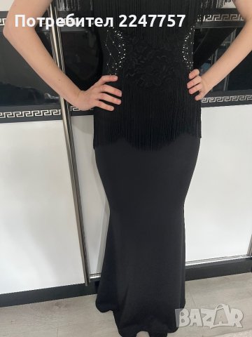 Официална рокля с ресни размер S, снимка 7 - Рокли - 36690835