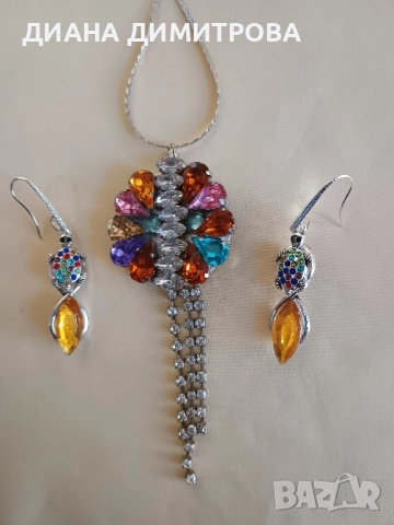 Авторско бижу колие и обеци! Подарък за жена!