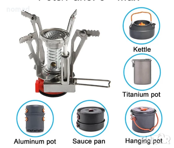 Преносима газова горелка за къмпинг с пиезо запалване – компактна, снимка 3 - Газови котлони - 50469554