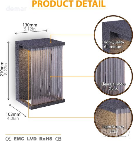 Външни стенни лампи EBION LED Вградени, Водоустойчиво IP54, снимка 3 - Лед осветление - 42824607