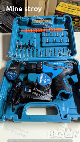 Акумулаторен Винтоверт Makita 12V 2Ah + 2 батерии и накрайници Макита, снимка 2 - Други инструменти - 42735838