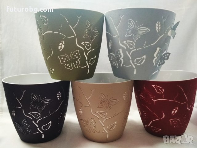 Саксия тип кашпа 3D с пеперуди различни цветове., снимка 4 - Саксии и кашпи - 31937796