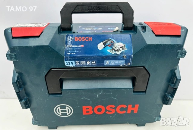 BOSCH GKS 12V-26 - Акумулаторен циркуляр 2x12V 6.0Ah като нов!, снимка 11 - Триони и циркуляри - 52888481
