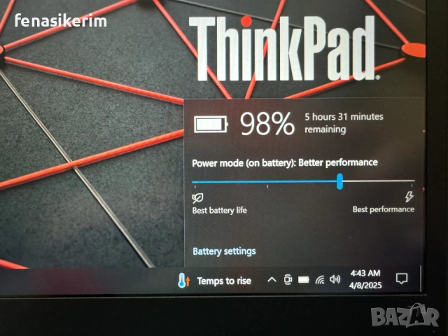14' Full HD IPS Ryzen 5 PRO 4650u Lenovo ThinkPad T14 Gen 1 16GB DDR4/512GB NVMe/4G Sim/Бат 6ч, снимка 6 - Лаптопи за работа - 53997162