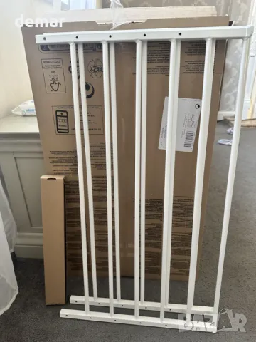 BabyDan Бебешка врата (56,5-81,5 см), Регулируема и издръжлива, бяла, метална, снимка 10 - Други стоки за дома - 49677391