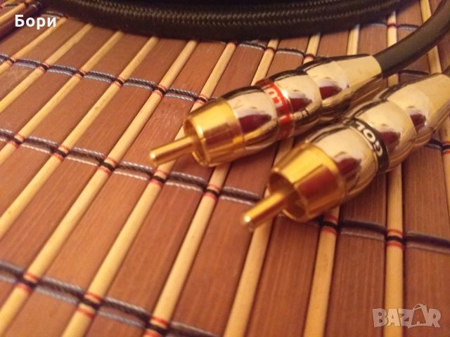 GOLD RCA PLUG 4м Оригинален немски кабел с позлатени накрайници, снимка 8 - Ресийвъри, усилватели, смесителни пултове - 29165292