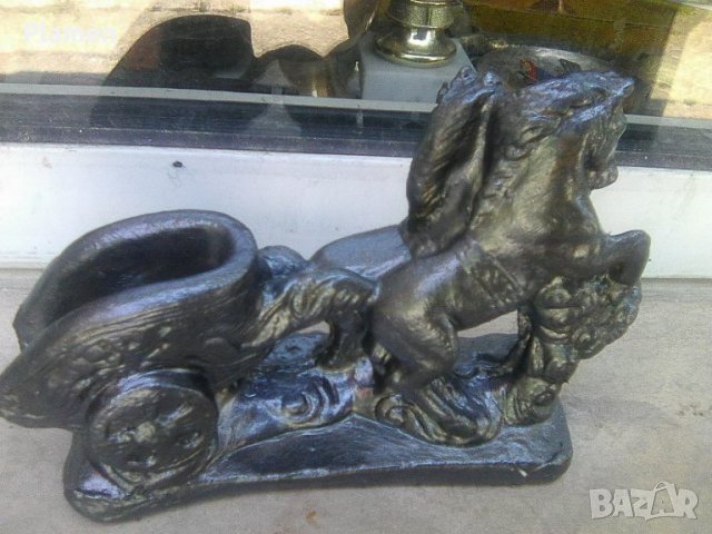 Статуетка на римска колесница с два коня, снимка 2 - Статуетки - 37153685