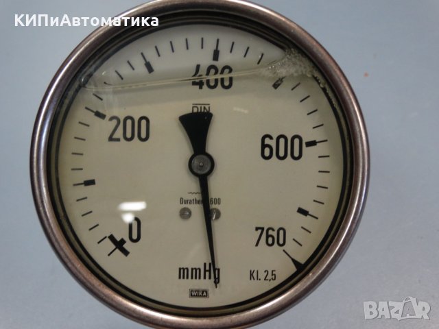 Манометър мембранен WIKA 638099 Ф 100, 0-760 mmHg, снимка 2 - Резервни части за машини - 34464283