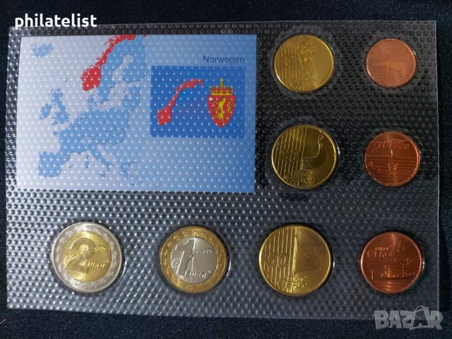Пробен Евро сет - Норвегия 2004 от 8 монети , снимка 2 - Нумизматика и бонистика - 44265401