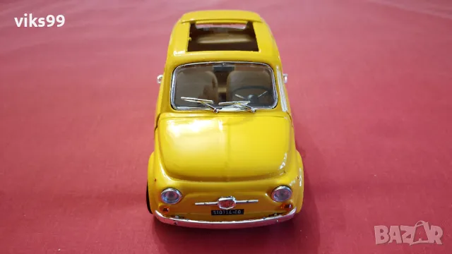 1965 Bburago Fiat 500 - Мащаб 1:21, снимка 7 - Колекции - 48506275