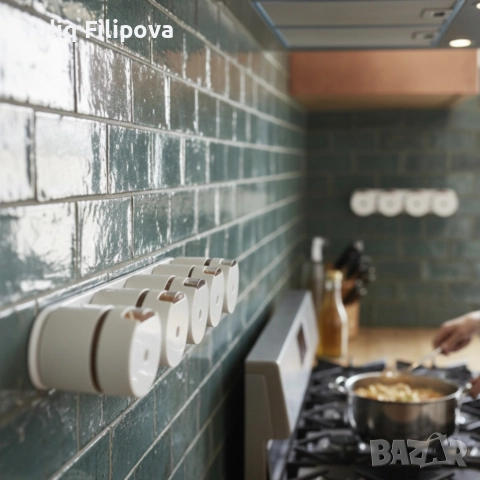 Магнитни стъклени буркани за подправки 6 броя – Стилен комплект за подредена кухня, снимка 2 - Аксесоари за кухня - 52751345