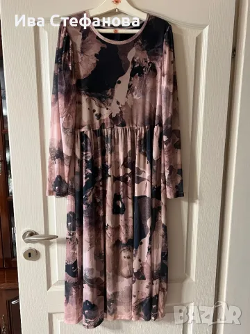 Нова луксозна ежедневна елегантна рокля вискоза  midi дължина пепел от рози черна рокля 