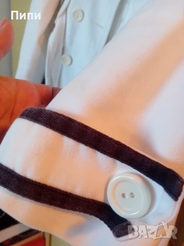 леко ,вталено  бяло  палто с,м размер , снимка 3 - Палта, манта - 42864428