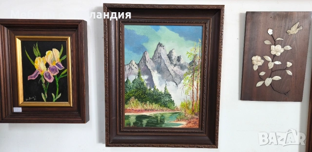 маслена картина с дърворезбована рамка