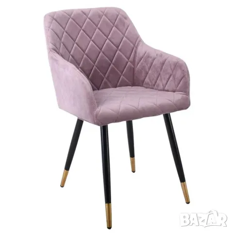 Стол трапезен Rena велурено мръсно розово