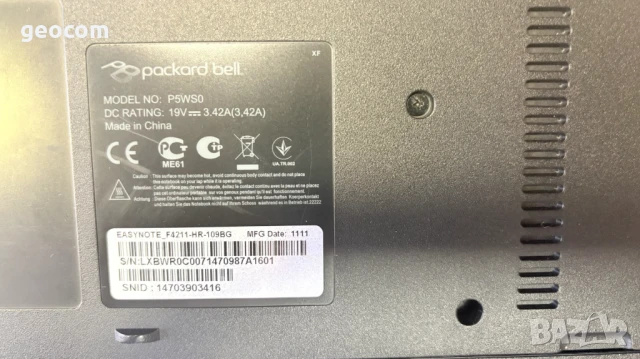 PackarBell P5WS0 на части, снимка 3 - Части за лаптопи - 51361208