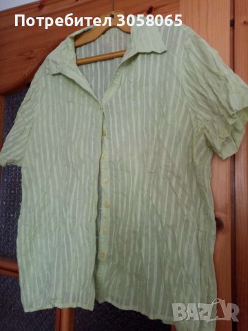 лятна бледо зелена лека риза L XL, снимка 2 - Ризи - 36775228