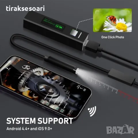 Безжичен WiFi Ендоскоп Камера за Телефон – 720p, 5м Кабел, Съвместим с iOS и Android, снимка 3 - Аксесоари и консумативи - 50210755