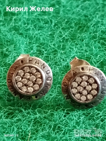Реверсивни сребърни обеци от колекция Pandora Signature с кристали ЦИРКОН 25337