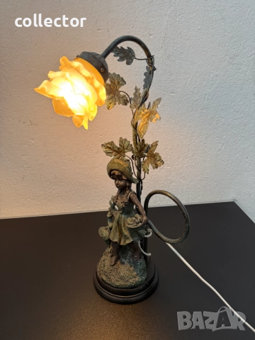 Винтидж фигурална лампа / момиче. №7768, снимка 7 - Антикварни и старинни предмети - 52838672