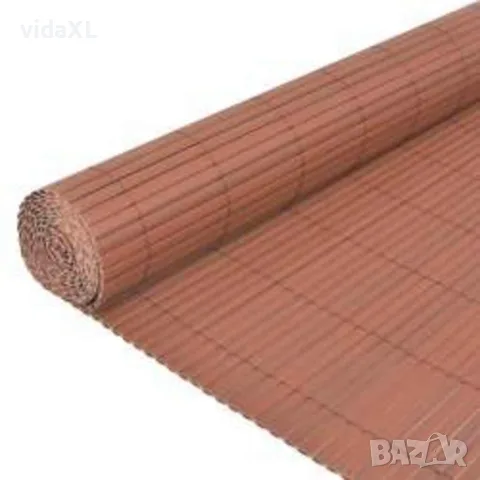 vidaXL Двустранна градинска ограда, 110x400 см, кафява, снимка 2 - Огради и мрежи - 56146593