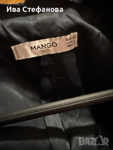 Уникално елегантно женствено сако Mango черно на бели точки , снимка 13 - Сака - 52484441