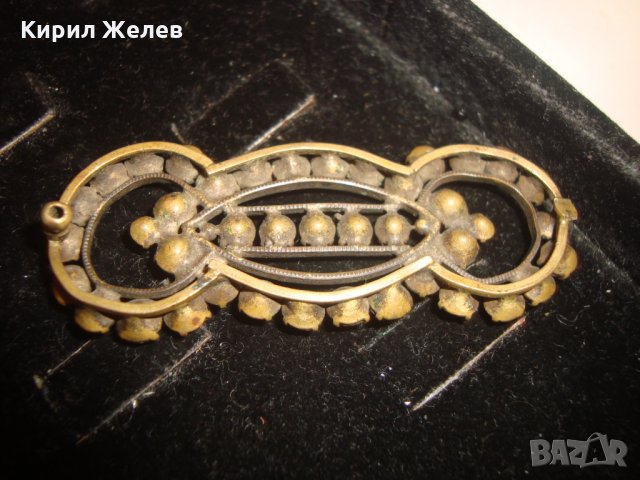 БРОНЗОВА СТАРИННА БРОШКА с МНОГО ФАСЕТ-КРИСТАЛИ 3292, снимка 4 - Други - 30652737