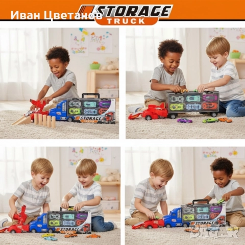 Камион за съхранение - автовоз с колички STORAGE TRUCK, снимка 2 - Коли, камиони, мотори, писти - 52216170