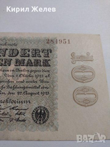 Райх банкнота - Германия - 100 Милиона марки / 1923 година - 17975, снимка 4 - Нумизматика и бонистика - 31029687