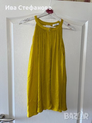 Разкошна сатенена сатен one size парти коктейлна официална блуза топ цвят горчица , снимка 8 - Корсети, бюстиета, топове - 40665903