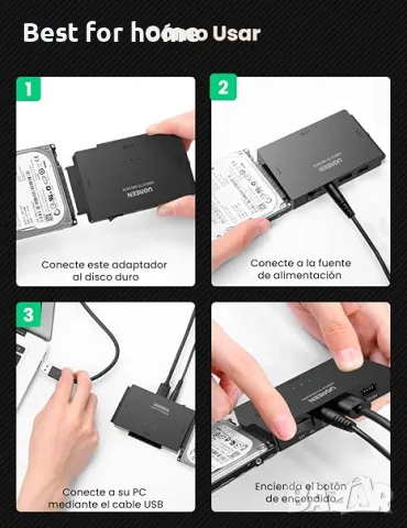 UGREEN USB IDE адаптер-достъп до 3 устройства едновременно, снимка 7 - UPS захранвания - 49650376