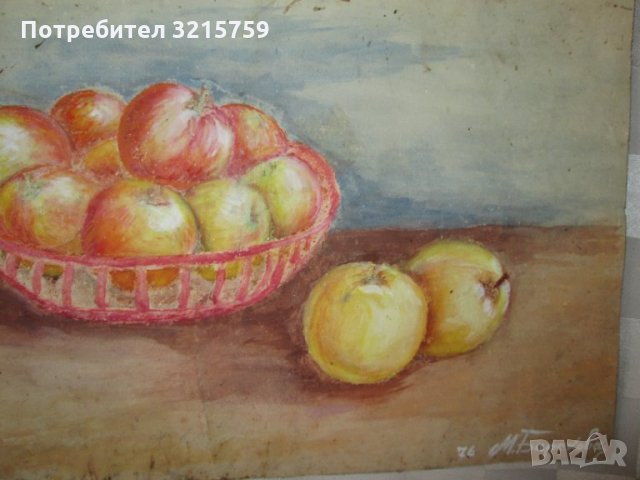 1976г. Картина акварел,М.Баракова,подпис ,44х31см., снимка 3 - Картини - 35425516